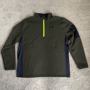 EUC Mens Under Armour UA Olive TundraBloc ¼ Zip SCATTER Pullover Jacket Size XXL